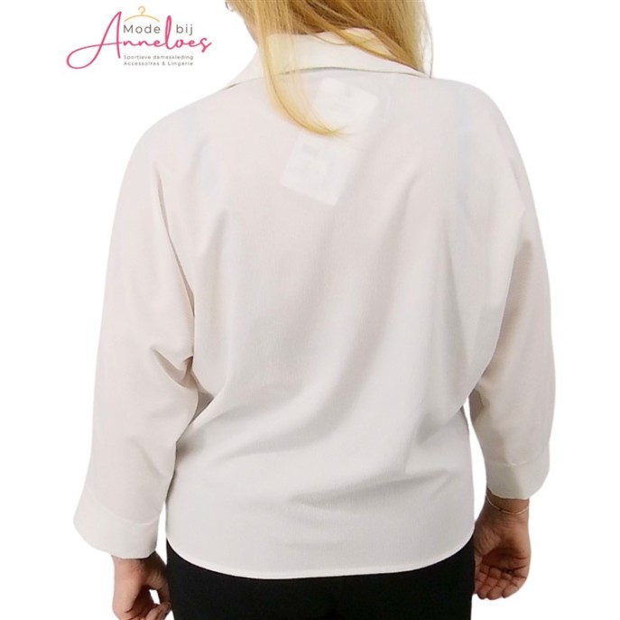 Batida Blouse 2146 kraag strik Ecru